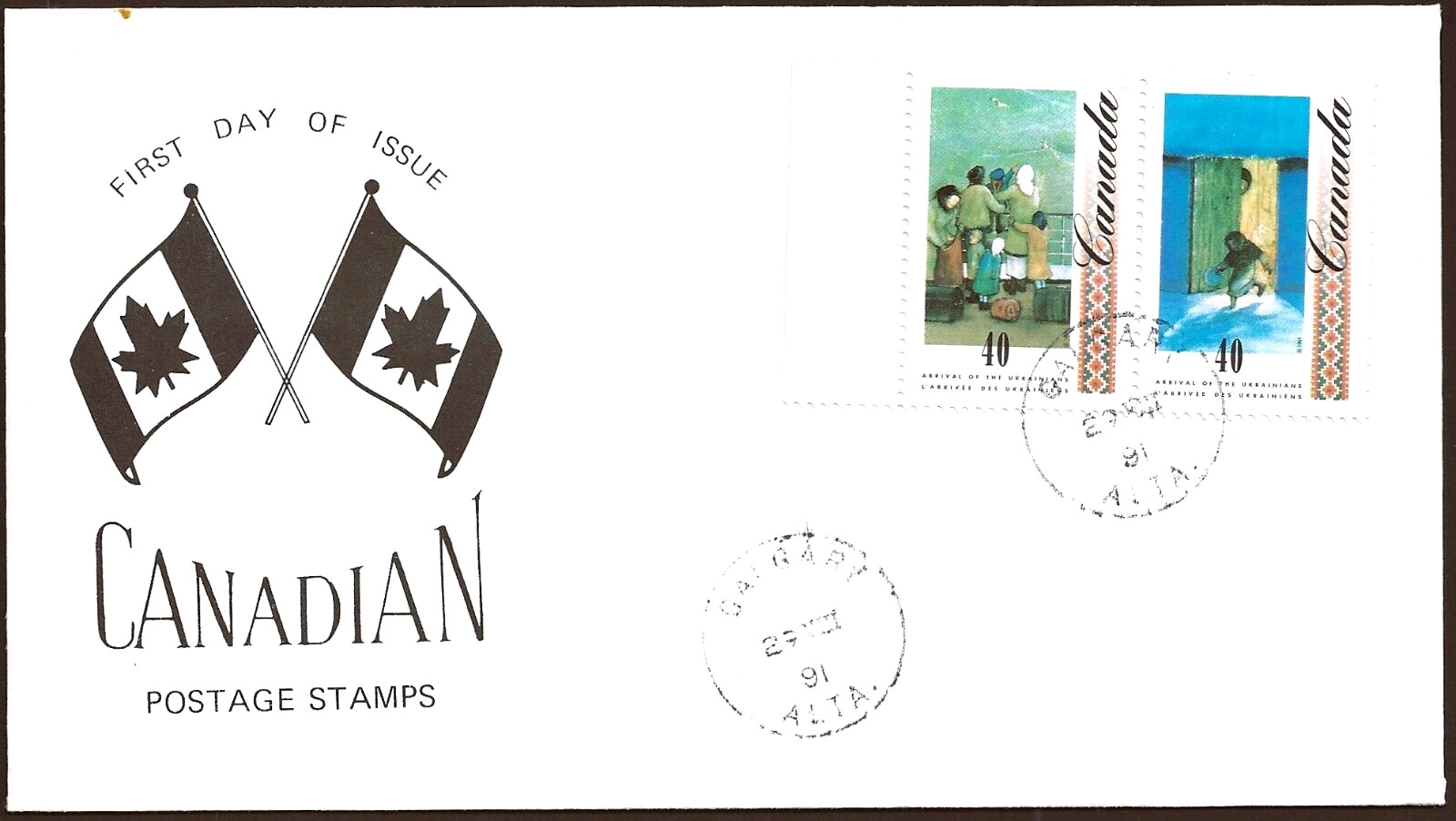 🍁Canada   #1326/1327  "UKRAINIANS"     Fine New  1991  Special Event Cachet