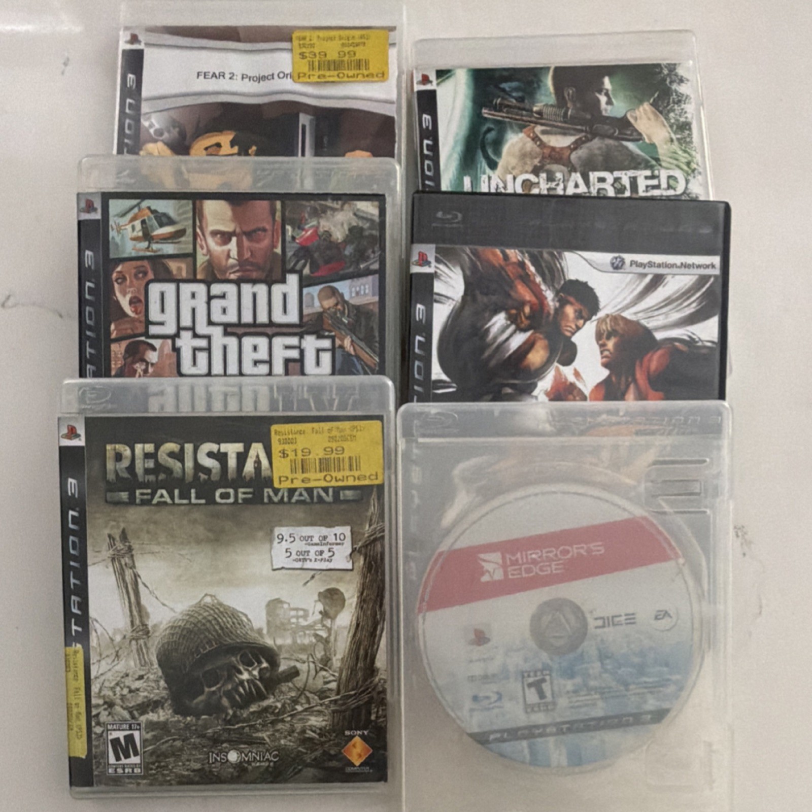 Sony PlayStation 3 Game Lot FEAR 2 Uncharted GTA Action/Adventure Shooter