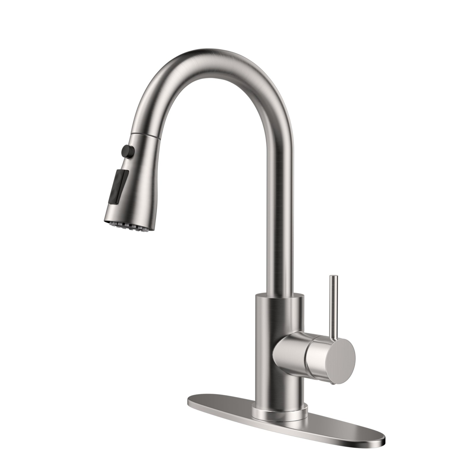 Kitchen Faucet with Pull Down Sprayer,Brushed Nickel Kitchen Sink Faucet 1-3 ...
