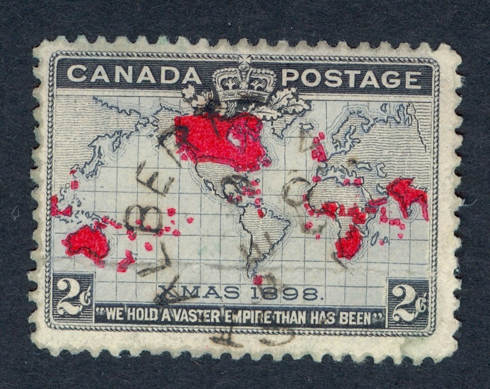 CANADA 2c MAP STAMP SON ST ALBERT ALTA/FE 9/00 TERRITORIAL SPLIT CIRCLE