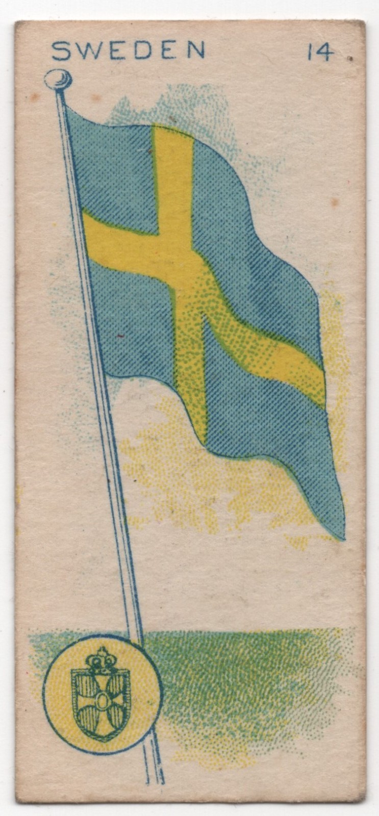 1920s Sweden Flag Card Laurel Candy Co V154 Cancelled Type Toronto Canada #14