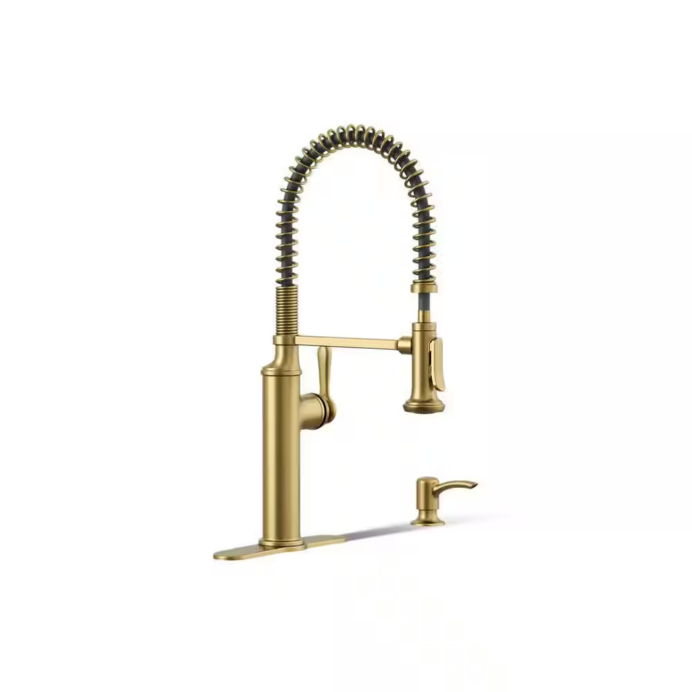 Sous Pro-Style-Single Handle Pull down Sprayer Kitchen Faucet in Vibrant Brushed