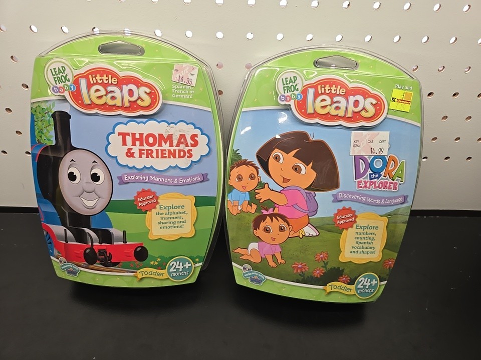 NEW 2 Leap Frog Baby Little Leaps -Thomas & Friends and DORA the Explorer