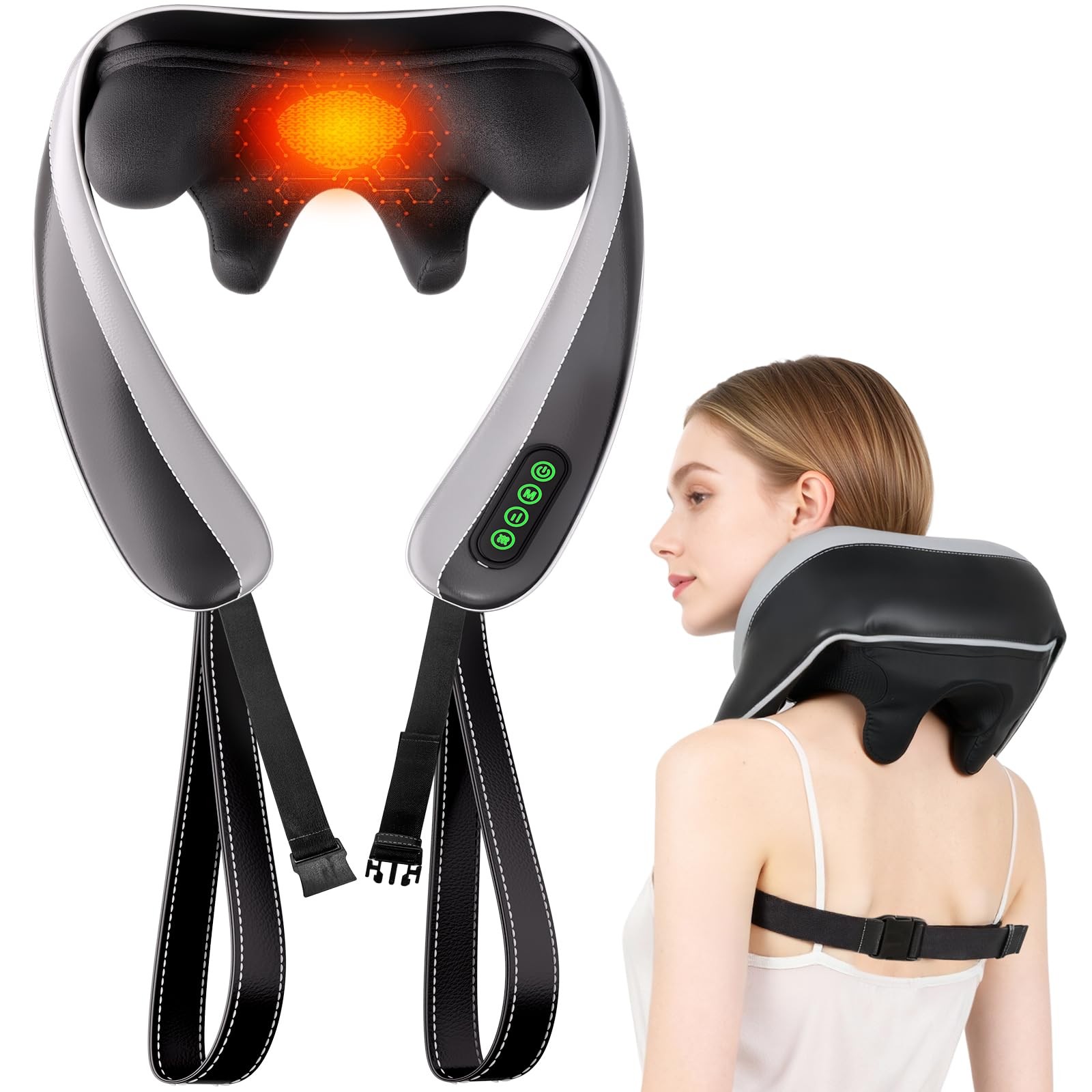 Neck Massager Cordless Shiatsu 6D Kneading Heat Relief Senluyi Pain Deep Tissue