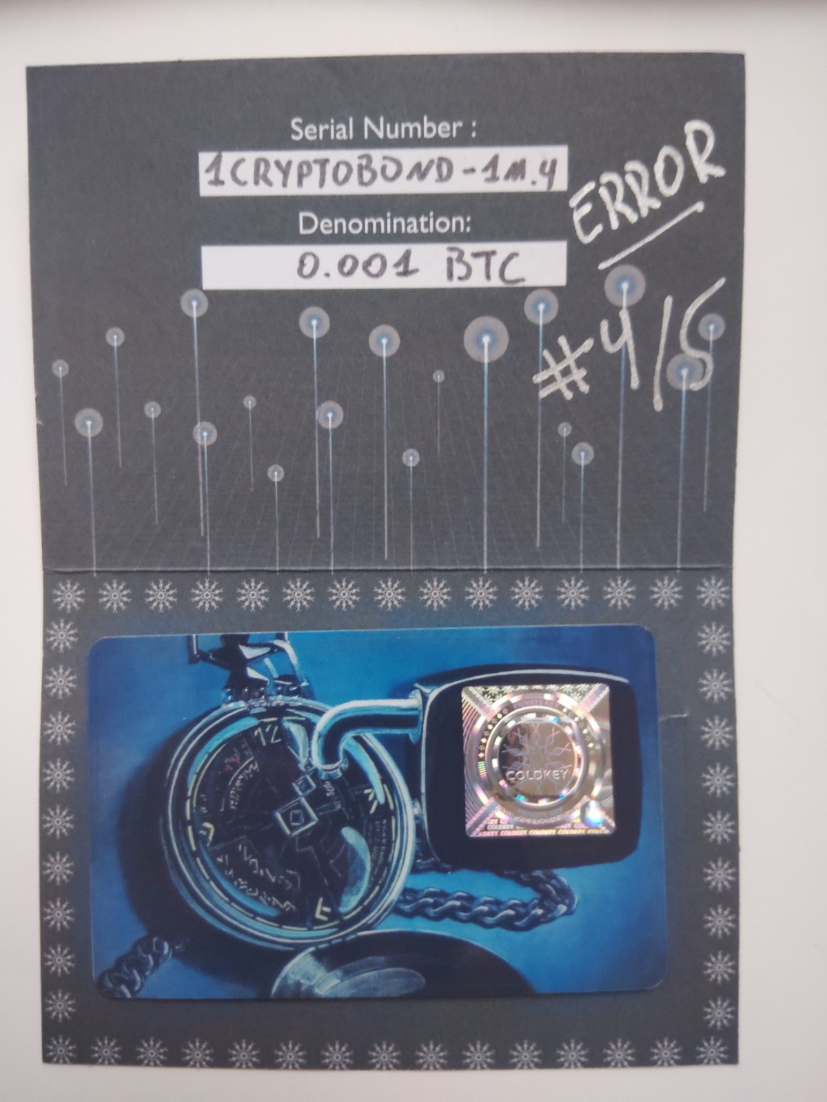 Rare 2020 Coldkey "CryptoBond" Physical Bitcoin Wallet - Error Edition #4/5 Read