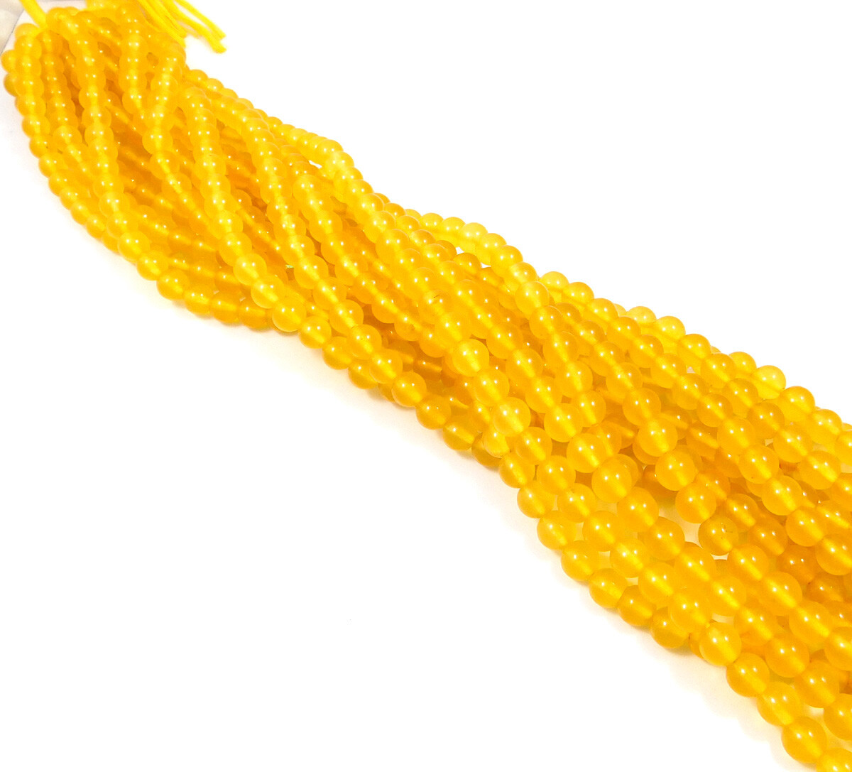 Yellow Jade Beads 15 Inch Strand 8mm Round Natural Gemstone Jewelry Wholesale