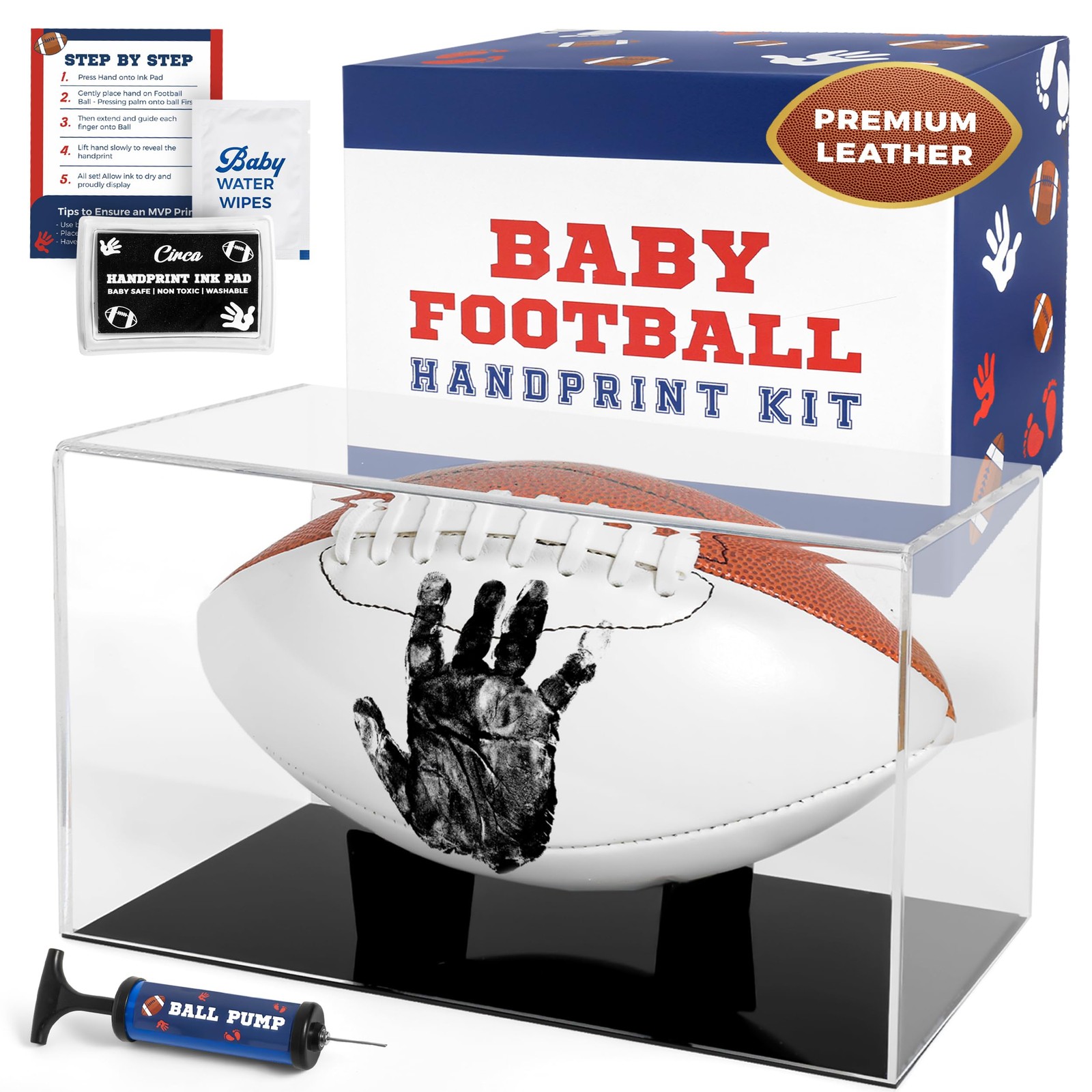 Baby Football Handprint Kit, Ink Pad for Hand and Footprints - Unique Keepsak...