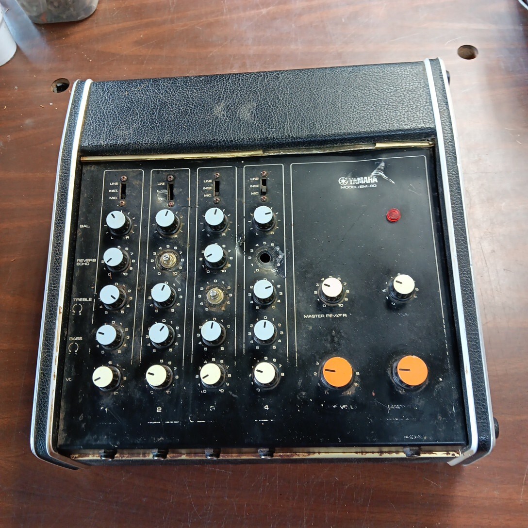 Yamaha EM-80 4 Channel Powered Mixer PA Board Don't Power Up Parts Only Non-work