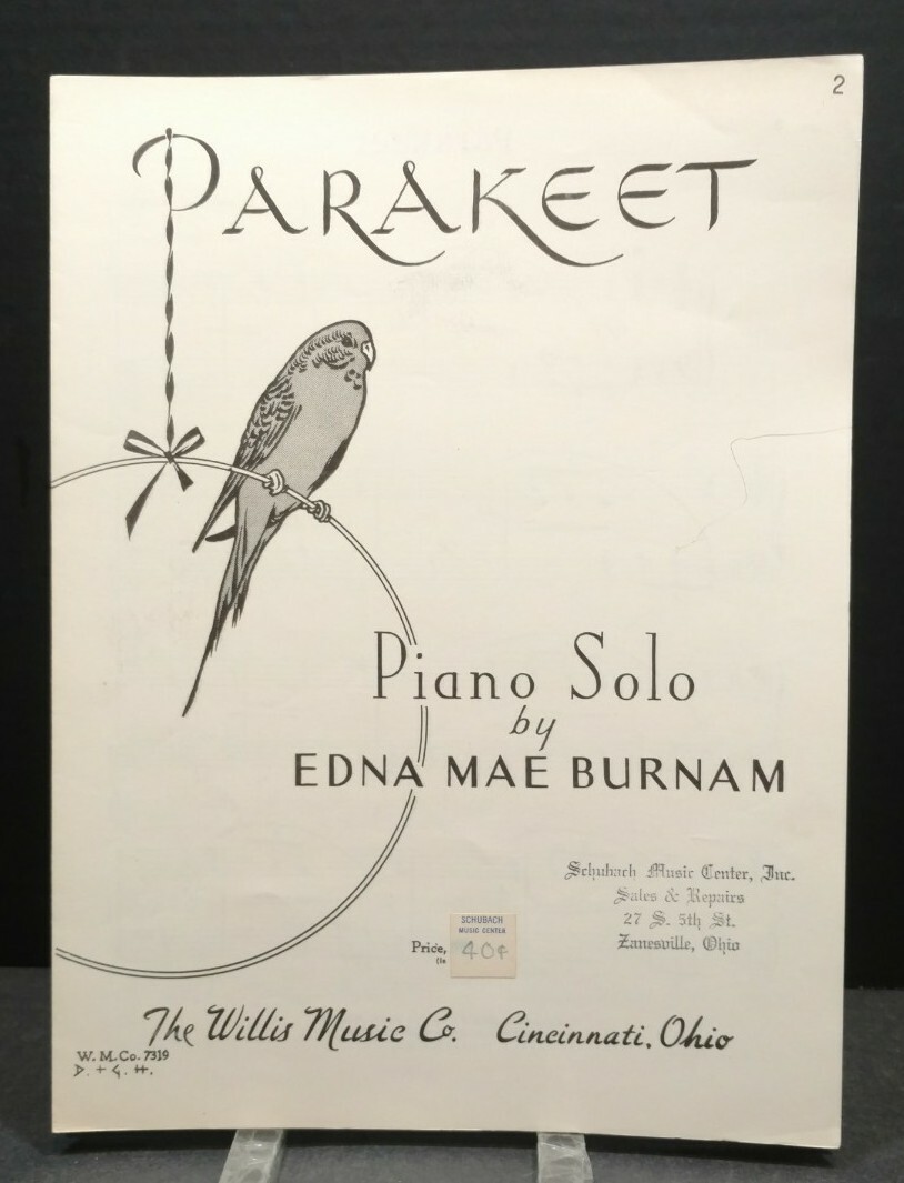 Parakeet Piano Solo Level 2 Beginner Sheet Music Edna Burnam F3B