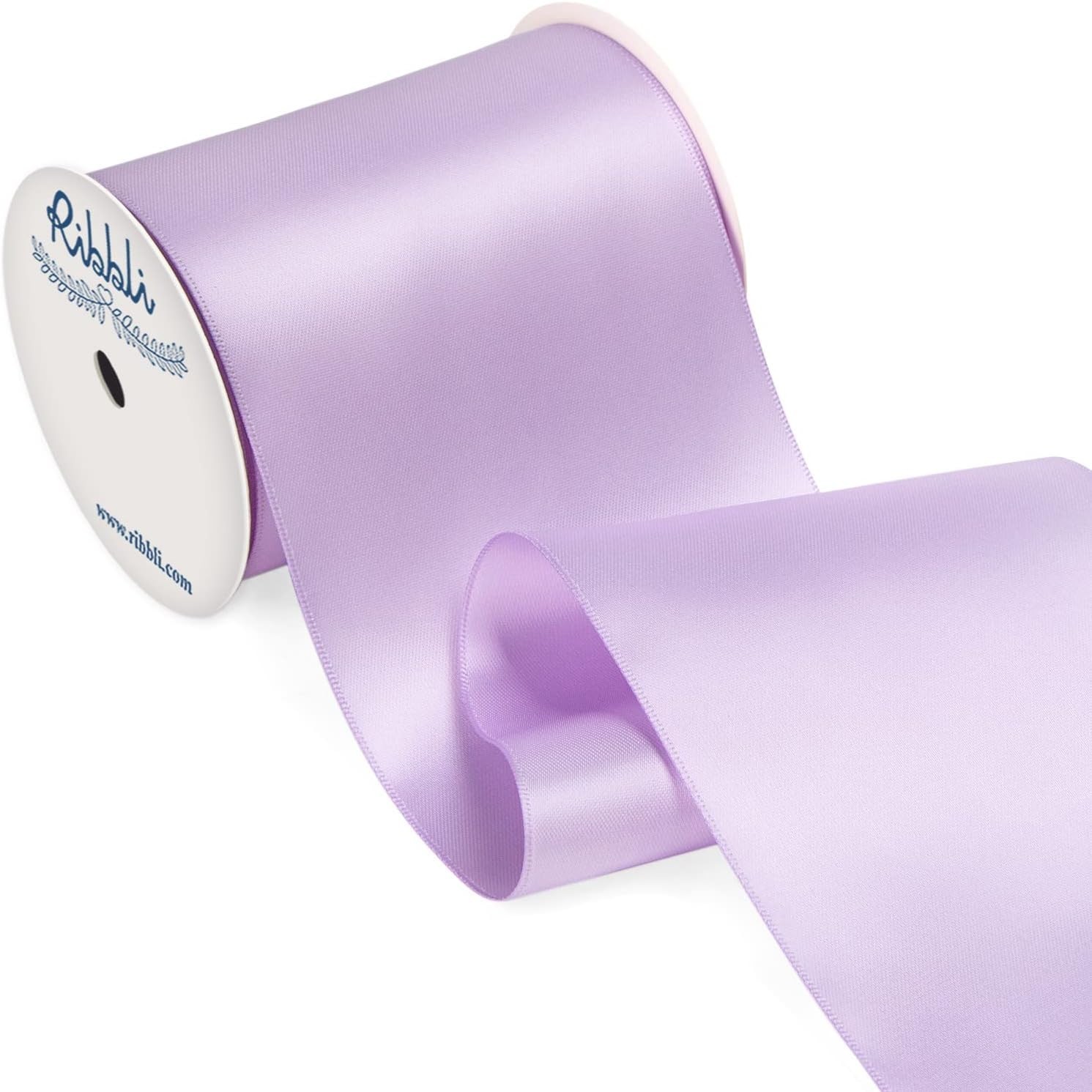 Lavender Satin Ribbon 4 Inch Wide Light Orchid Purple Ribbon for Wedding Chair S