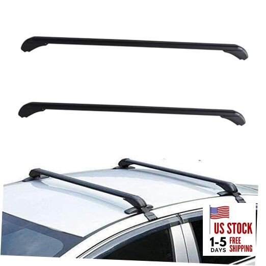  Universal 43.3 inch Black Roof Rack Cross Bar Top Luggage Aluminum Carrier 