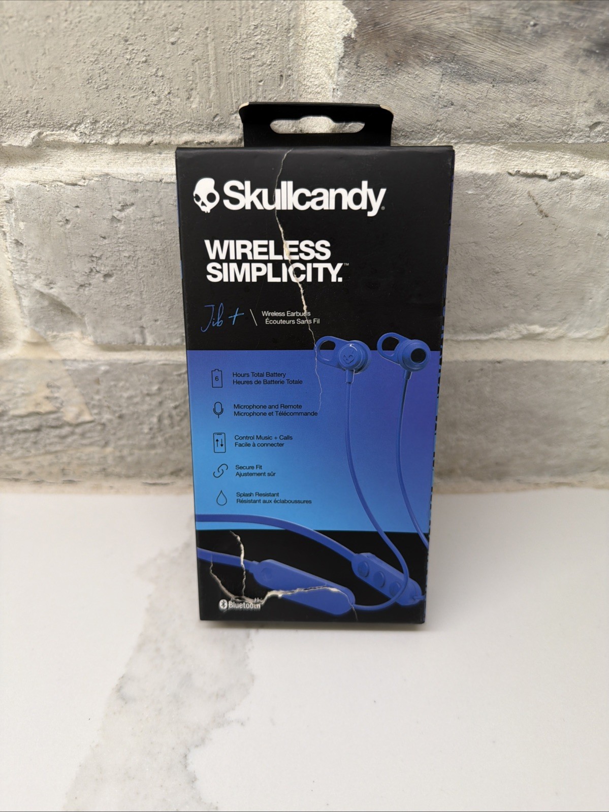 Skullcandy Jib+ Bluetooth Wireless In-Ear Earbuds New In Box Blue W/ Microphone