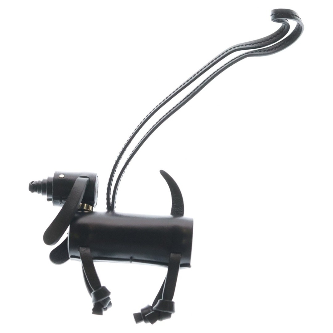 TOD'S Keyring Leather Dog Motif Black Used d421b4f28b4086442225675b474622ca