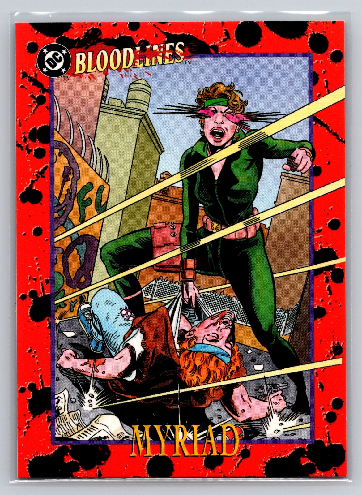 1993 SkyBox DC Bloodlines #59 Myriad Sasha Green New Blood Superhero Card
