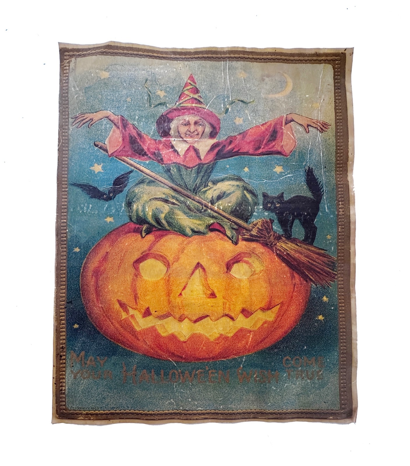 vintage Halloween poster 18x24" Halloween Postcard art Reproduction decor