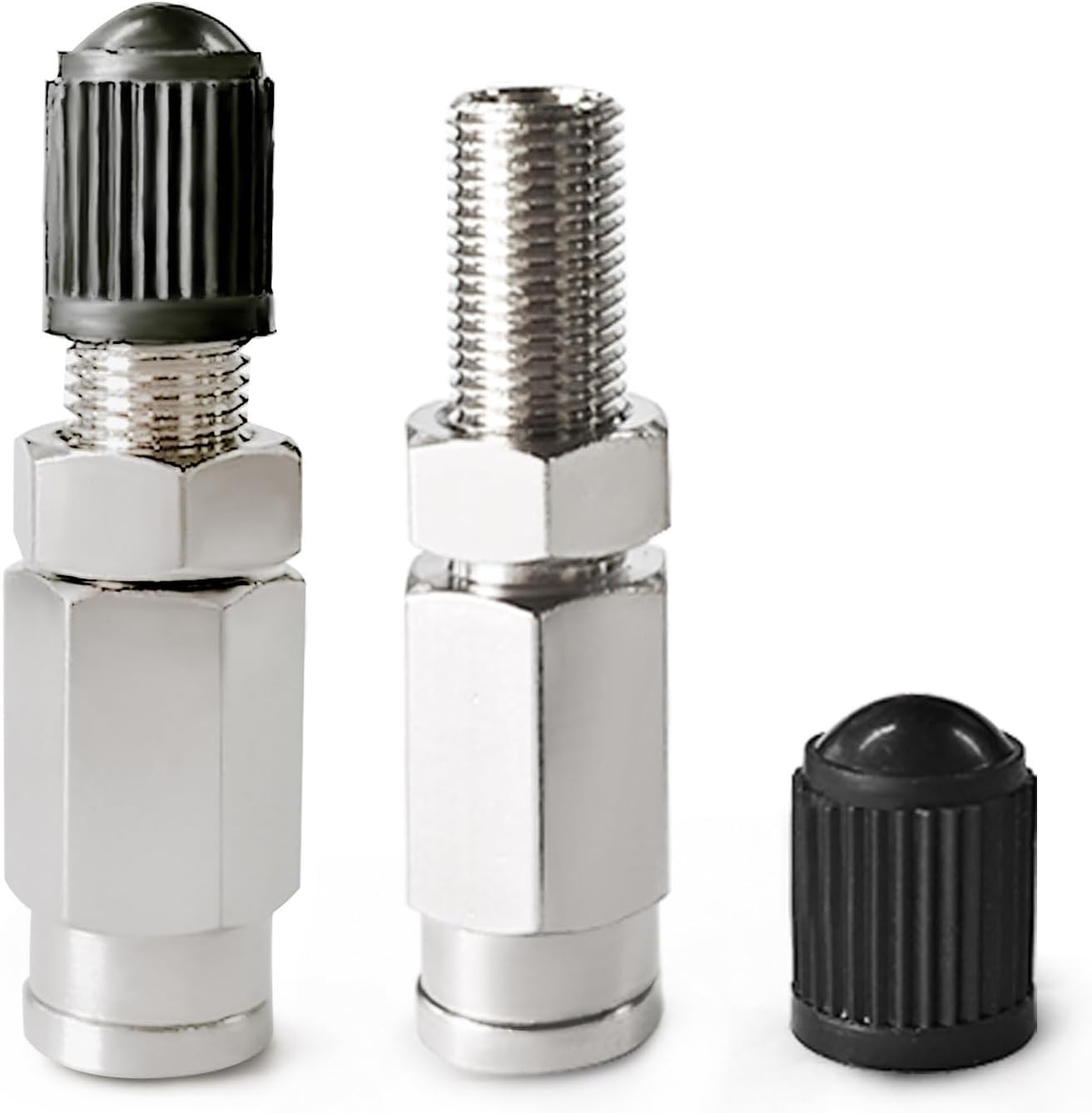 2PCS 1/4 Inch Air Inflation Schrader Valve with Push to Connect for 1/4" OD Air 