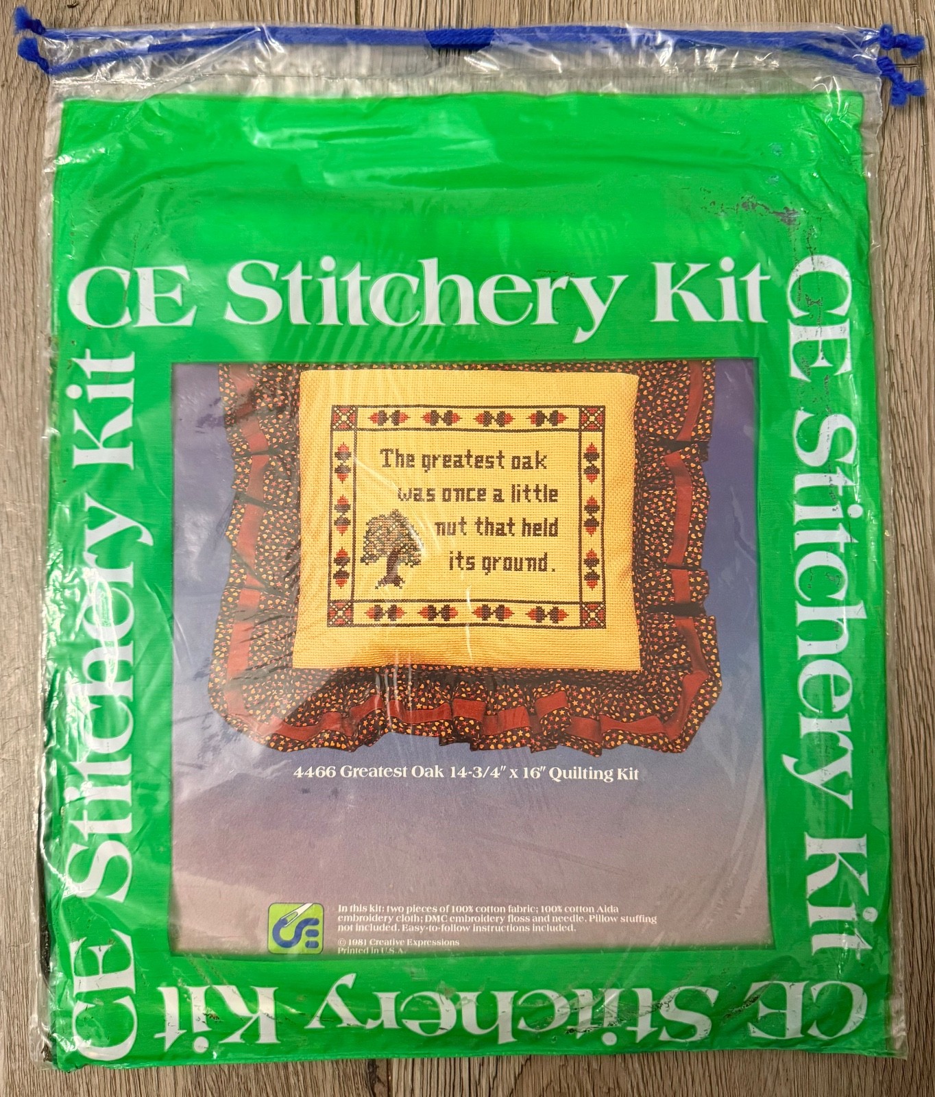 Vintage CE Stitchery Kit – "Greatest Oak" Quilting & Cross-Stitch 1981 NEW