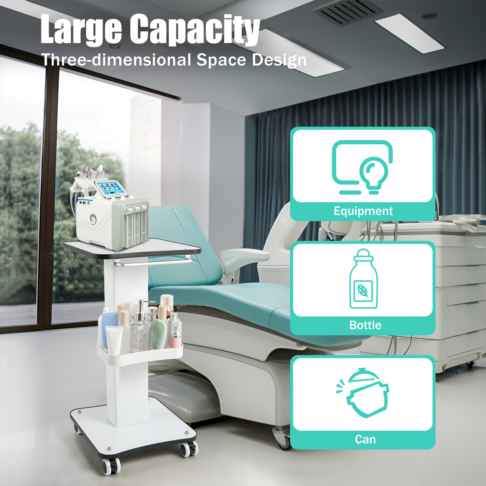 Rolling Trolley Cart Storage Equipment Machine SPA Beauty Salon Stand Organizer