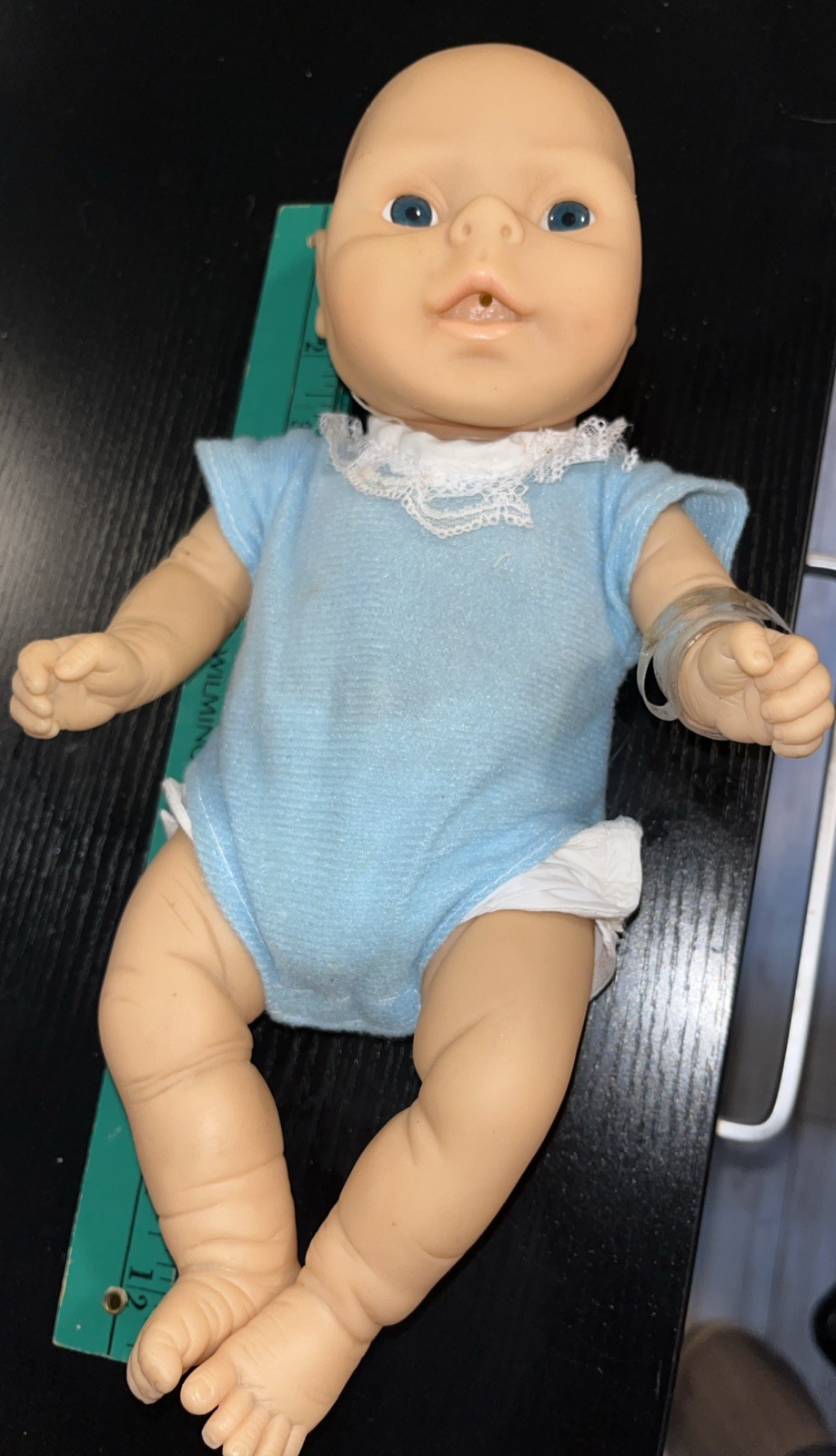 Vtg 1989 Raffoler Anatomically Correct Newborn Baby Boy Doll w Hospital Bracelet