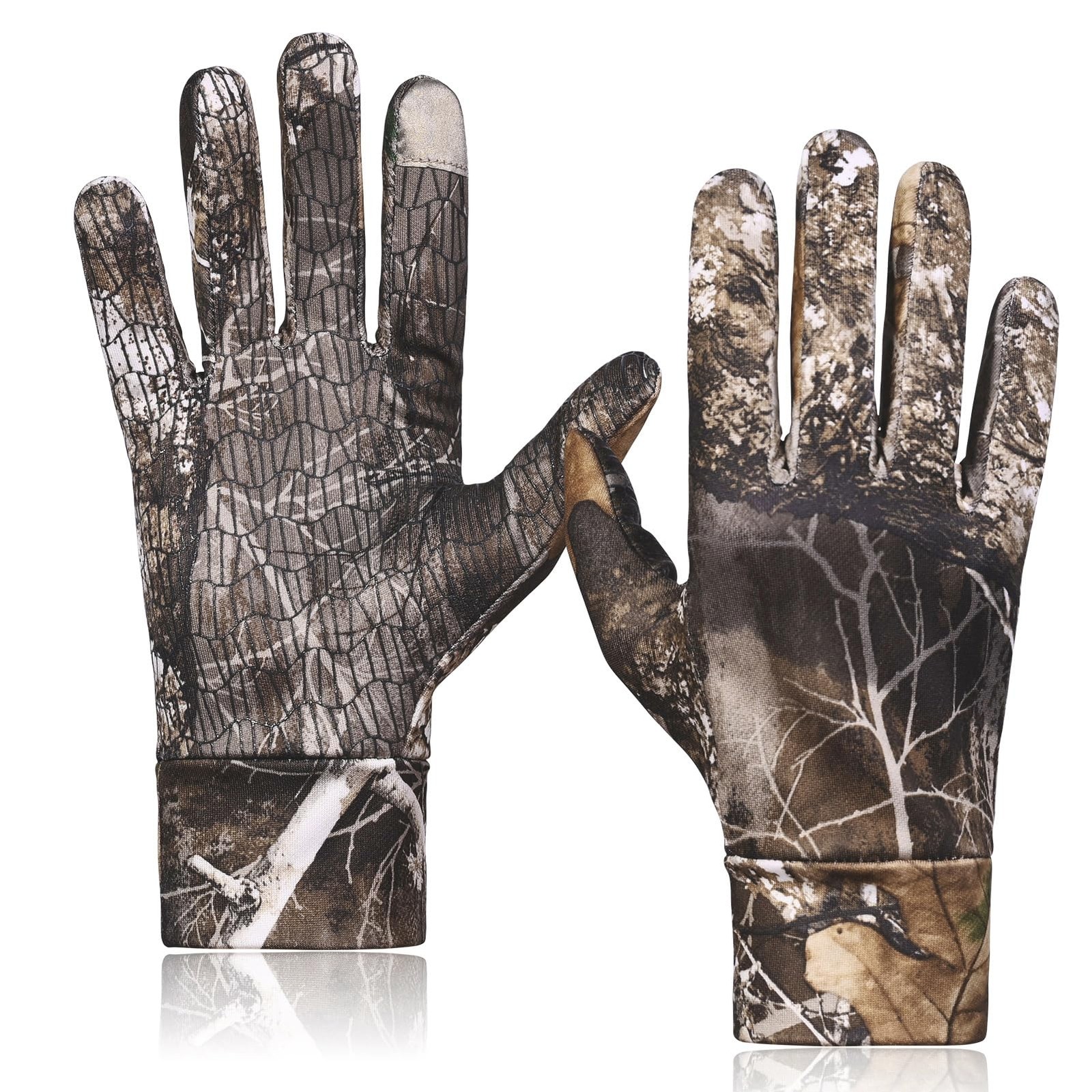Camouflage Hunting Gloves Camo Touch Screen Gloves Anti-Slip Lightweight Arch...