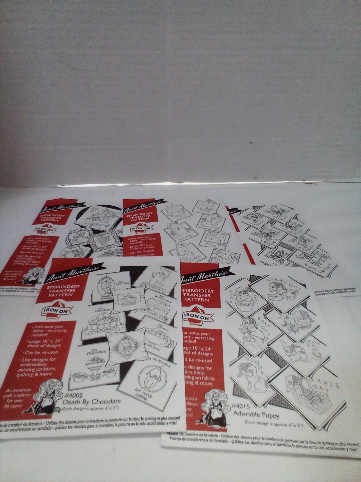 Aunt Martha's Embroidery Transfer Pattern Iron On Lot of 5 Craft DIY