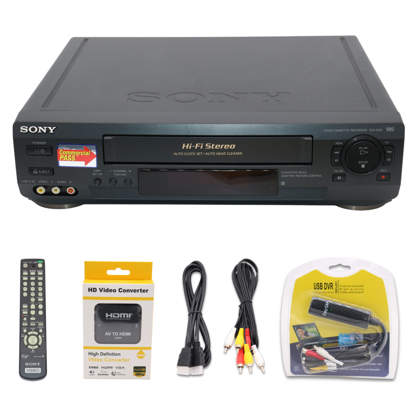 Sony VHS VCR Player | Convert VHS to Digital USB Capture | AV-HDMI Adapter