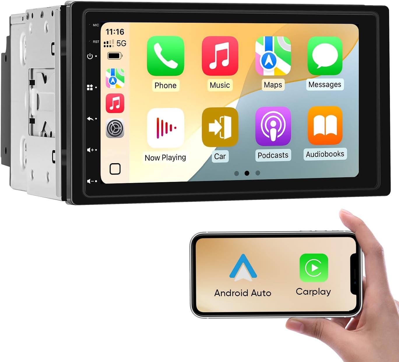 AINAVIGO 7" Double Din Car Stereo | 6+64G | Wireless CarPlay & Android Auto |
