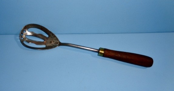 EARLY ANTIQUE WOOD & METAL STRAINER SPOON KITCHEN FOOD PREP SIEVE UTENSIL AAFA