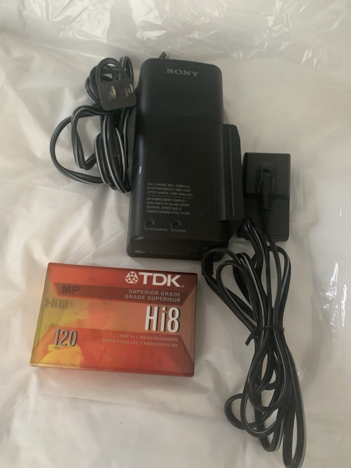 Sony AC-V316 Power Adapter Battery Charger For Sony Handycam Camcorder +TDK Tape