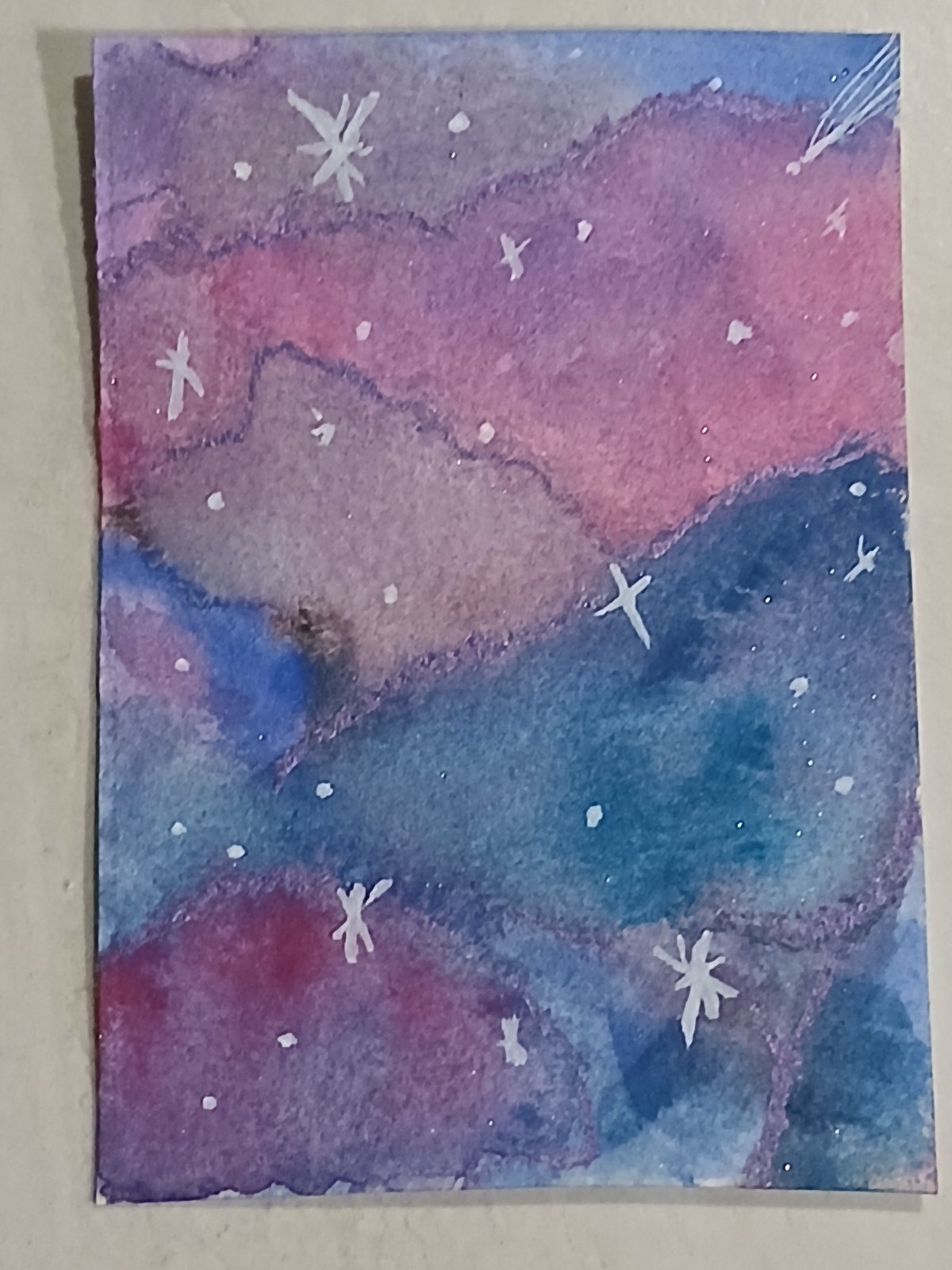 ACEO Artist Trading Card OOAK Artist Signed "Watercolor Night"