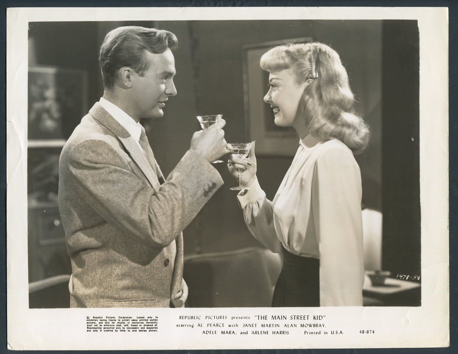 BYRON BARR ADELE MARA in The Main Street Kid '48 TOAST