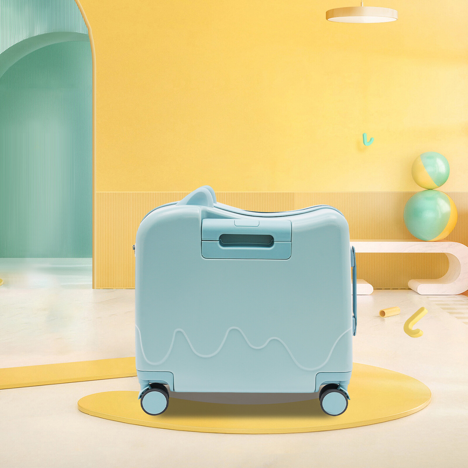 18" Kids Ride-On Suitcase, Children's Luggage Case, Rolling Luggage With Lock