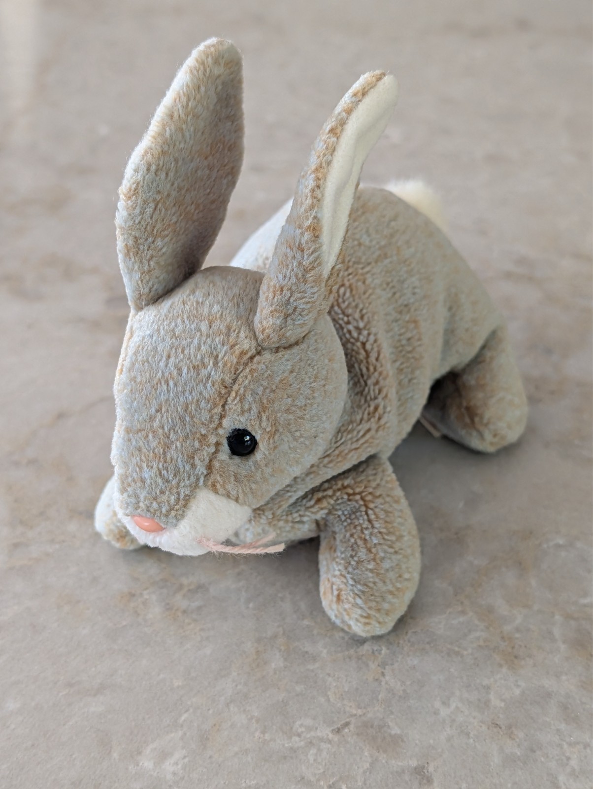 TY Beanie Babies-1999-Nibbly The Brown Grey Mottled Rabbit