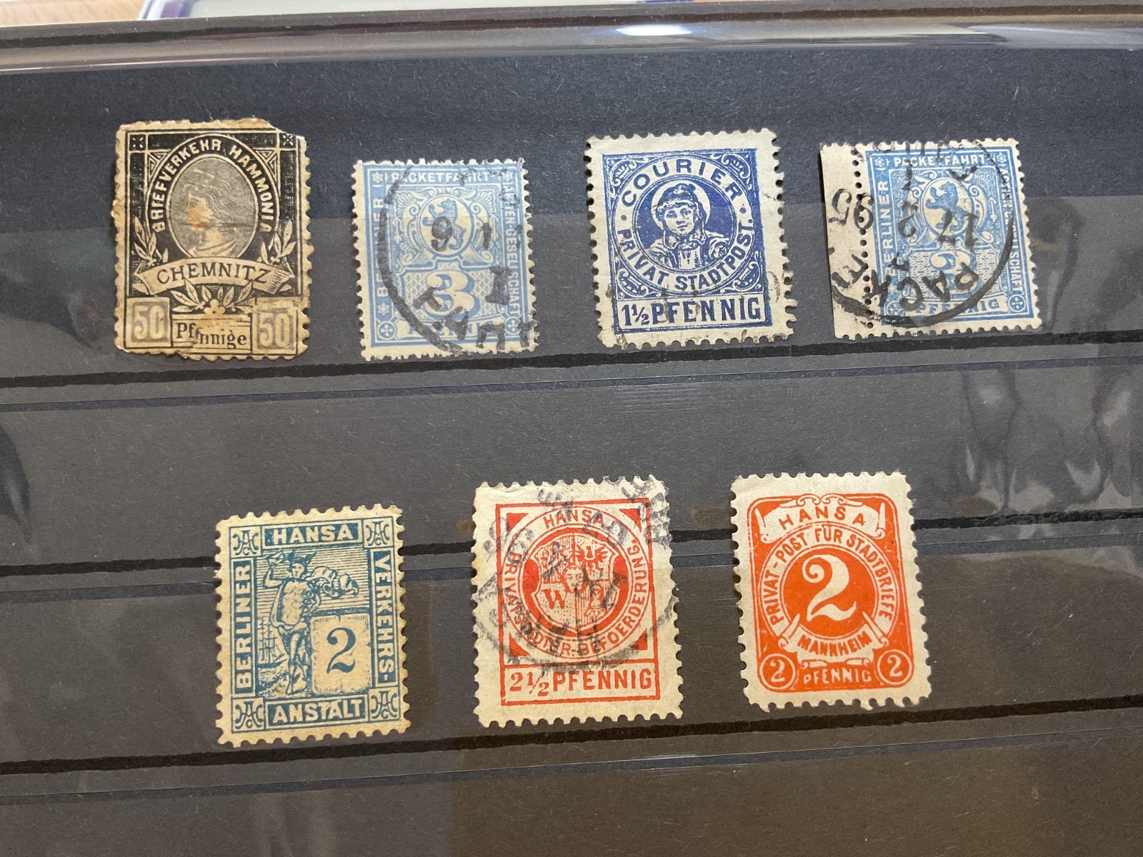 German private courier mounted mint or used stamps   B3570