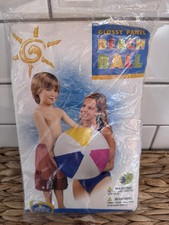 Vintage 2009 Intex The Wet Set 24" Beach Ball #59030 White Pink Yellow Blue