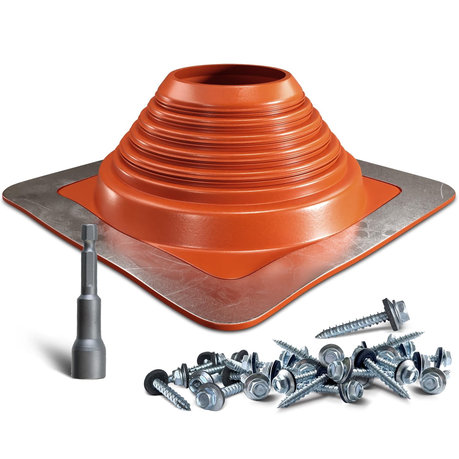 VIVIDA #7 Silicone Metal Roof Pipe Boot, High Temp Flexible Roof Jack Vent Bo...