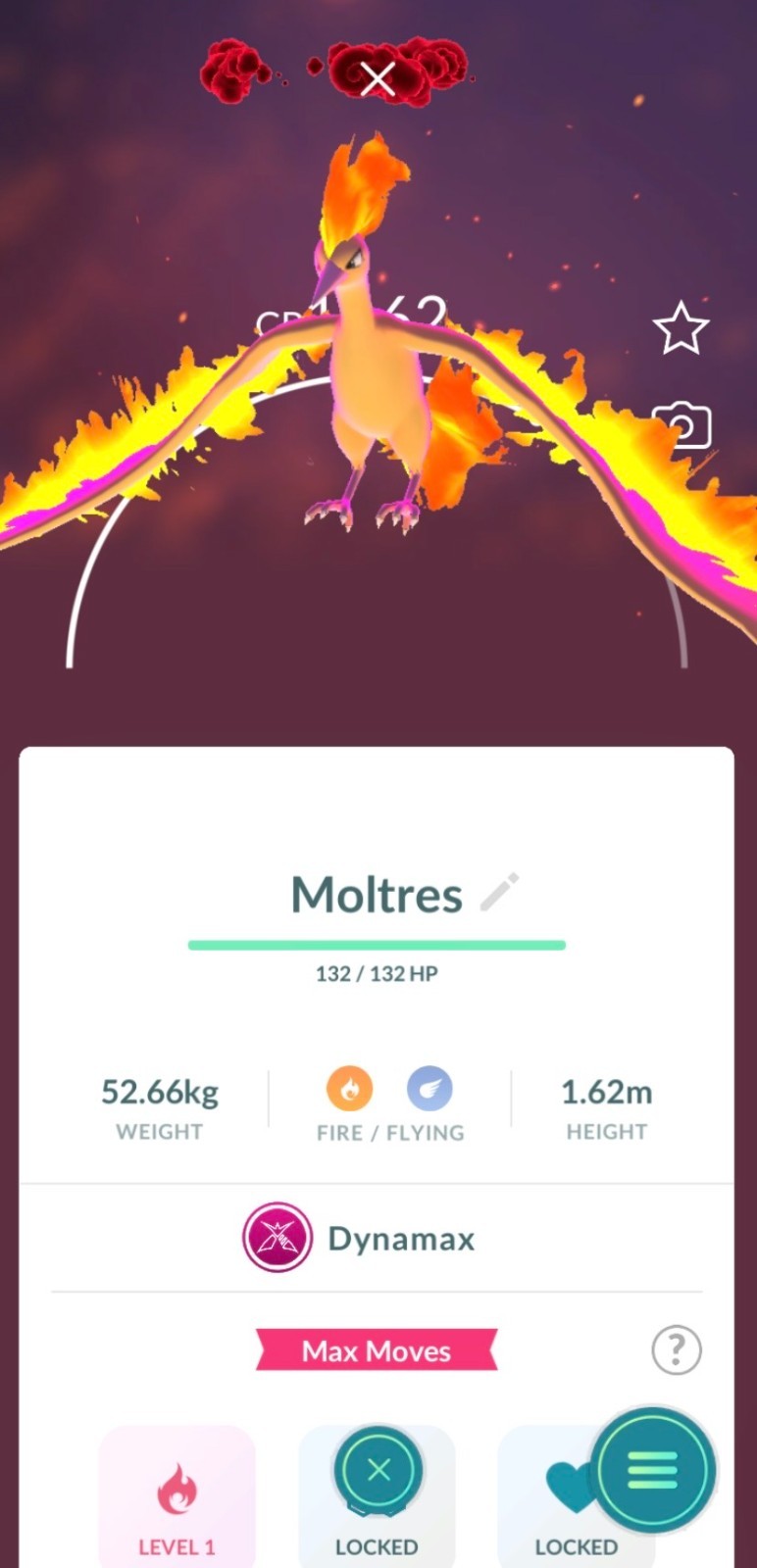Pokemon GO 🔥 - DYNAMAX MOLTRES (Registered or 30 Days)