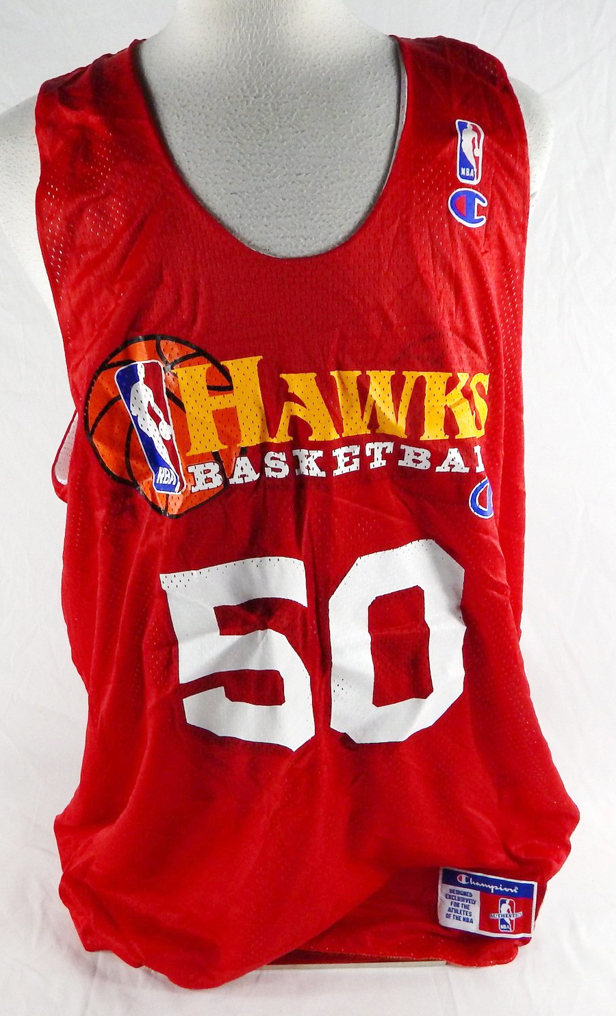 1990s Atlanta Hawks #50 Game Used Red Practice Jersey XXXL 707