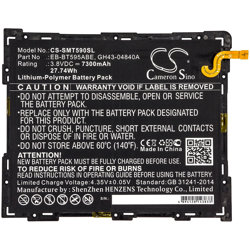 Battery 7300mAh EB-BT595ABE GH43-04840A for Samsung SM-T590 Galaxy Tab A 10.5