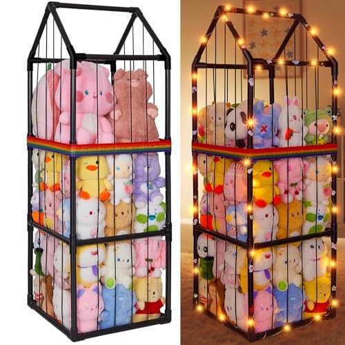 Stuffed Animals Storage Zoo Plushies Toy Storage Organizer  PVC Stuffed Black
