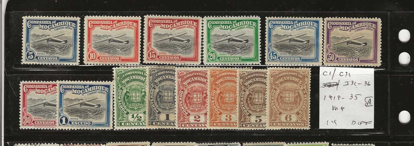 MOZAMBIQUE COMPANY Classics...Sc #C1/C11; J31-36...Mint H...1919/35...14 Diff