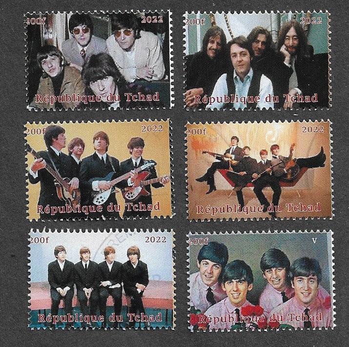 THE BEATLES STAMPS SET POP ROCK MUSIC 2022 CTO FINE USED
