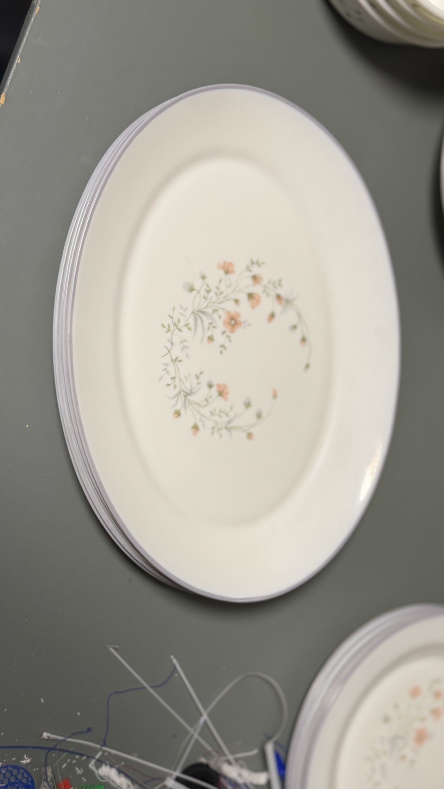 Vintage Pyrex Emily Spring Garden Oval Platter 9x12 Floral 1980s Milk Glass 