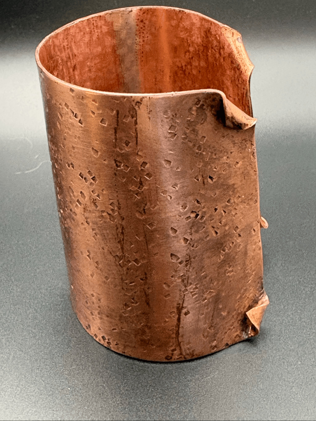 Wide Copper cuff, hand hammered, New, Handmade, 3" Wide, unisex