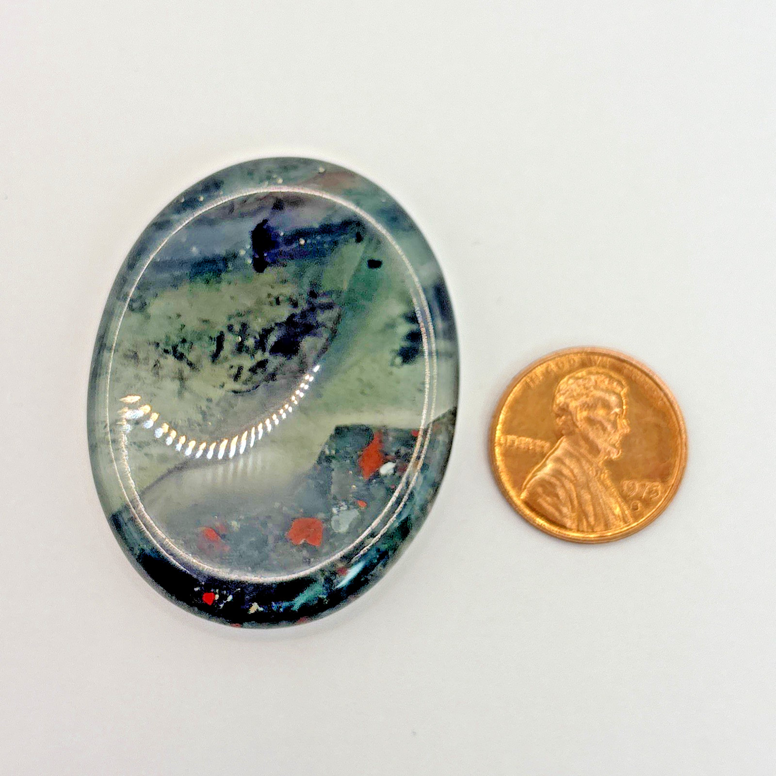 Natural Crystal Calming Worry Stone: AFRICA BLOOD (Crystal Healing Pocket)