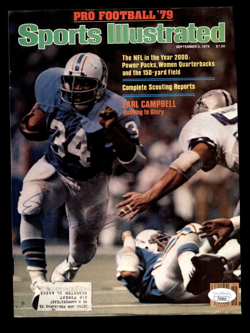 Earl Campbell JSA Signed Coa 8x10 Autograph SI Cover Photo