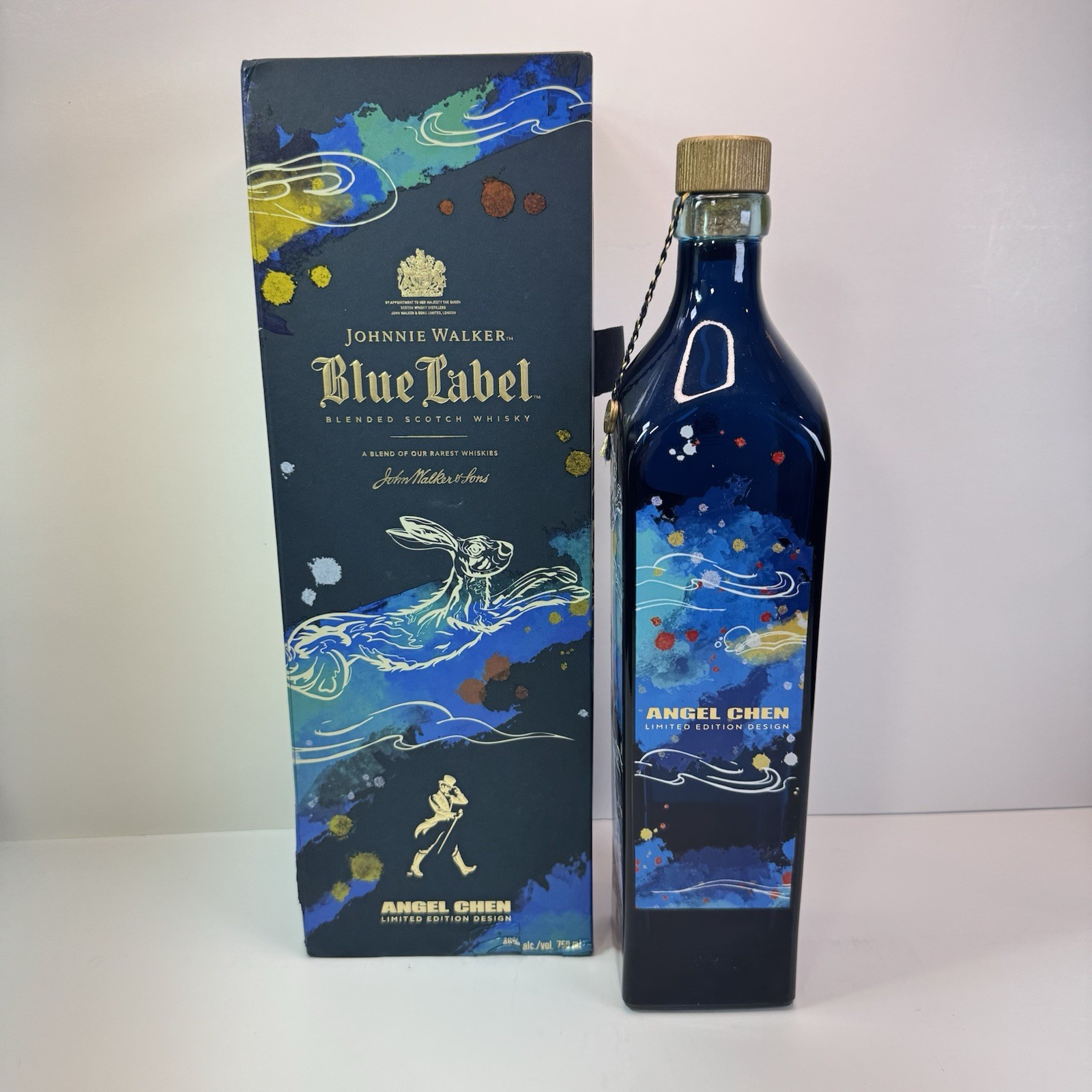 Johnnie Walker Blue Label 2023 Year of the Rabbit Empty Bottle and box