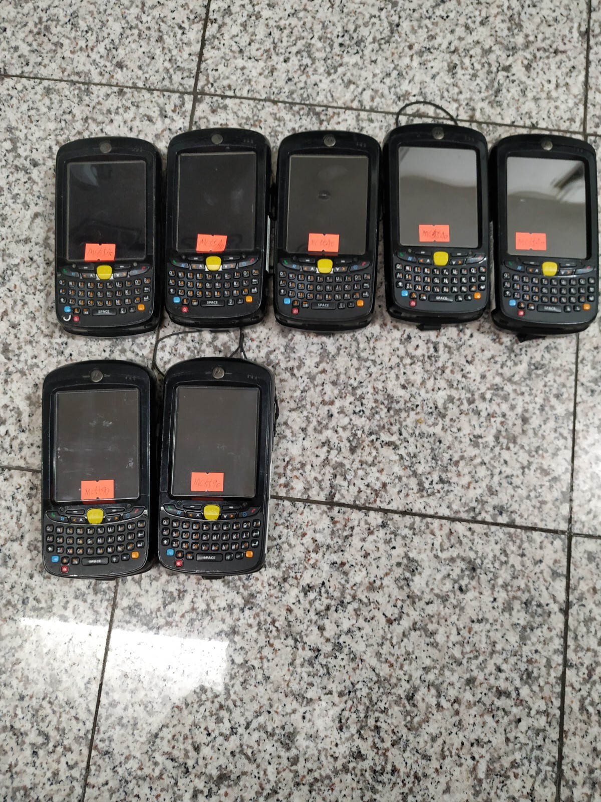 Lot of 7 Motorola MC55A0(5pcs)and MC5590(2pcs) Mobile Computer Scanner For parts