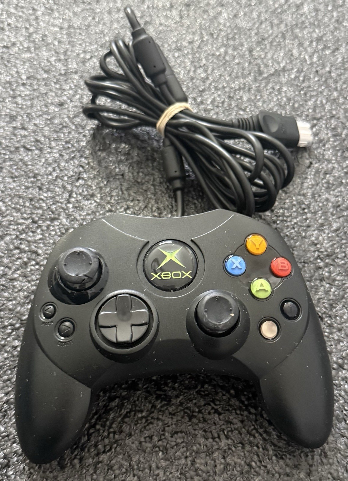 Original Xbox OEM S Type Black Controller with Breakaway Cable