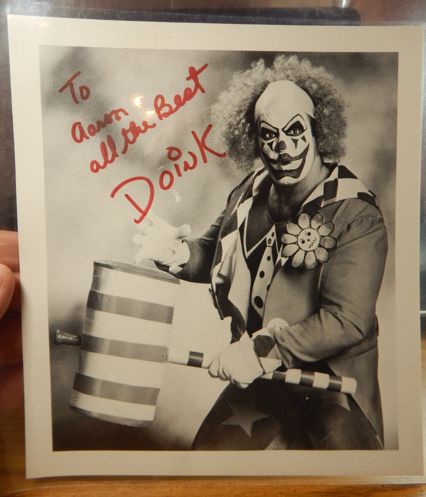 VINTAGE DOINK THE CLOWN 7 3/4X8 3/4 SIGNED PHOTO WRESTLING AUTO #2 LQQK